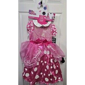 Disney Minnie Mouse Pink Child Kids Halloween Costume Dress M